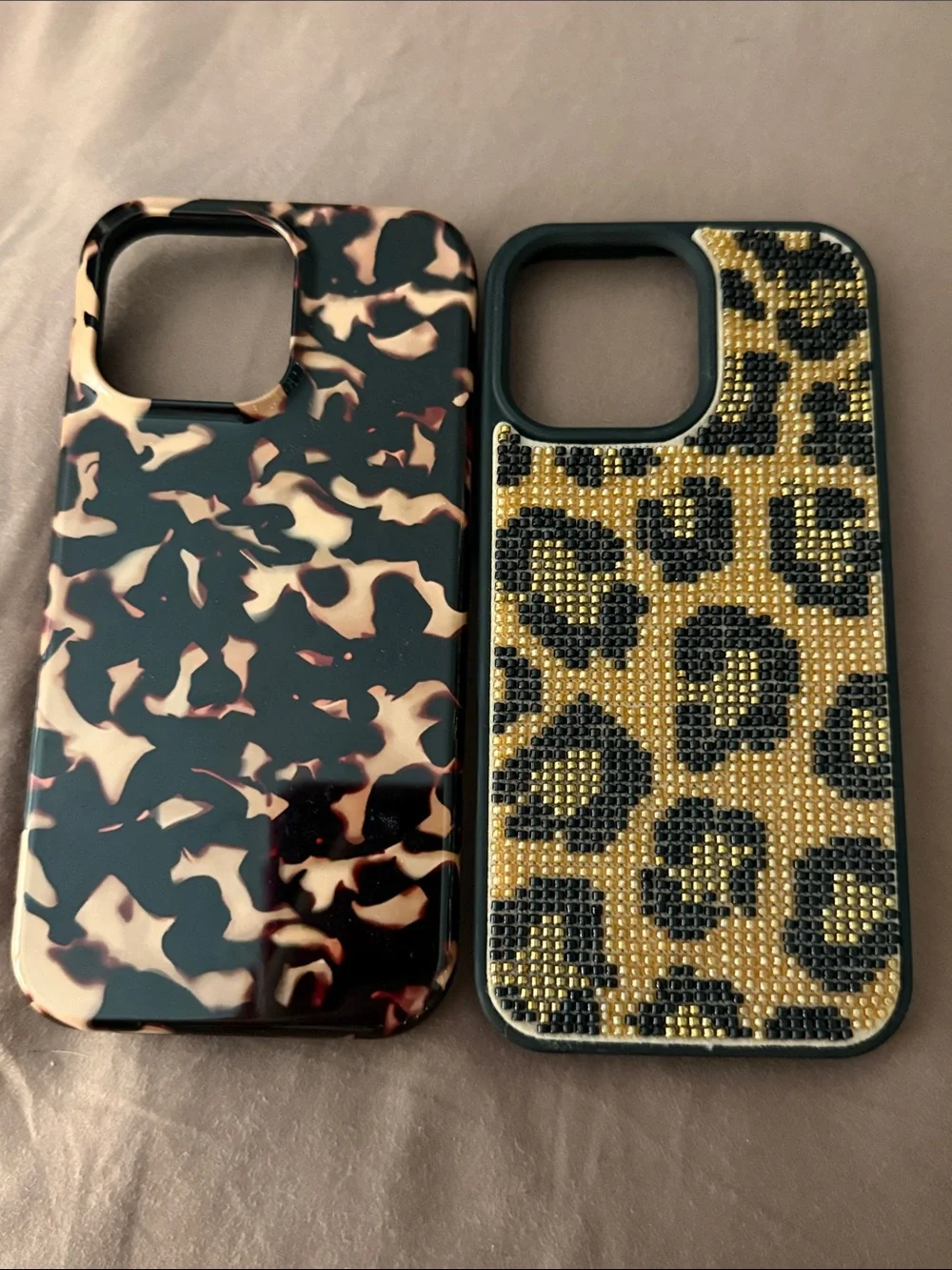 Stylish Leopard & Tortoiseshell Pattern iPhone  16 Pro Case (Black, Gold, Brown)